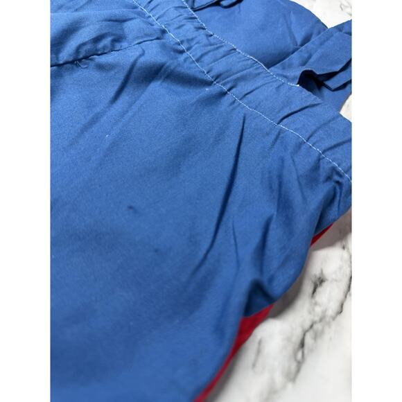 Vintage Bryan Baby Boy Blue Overall Romper Red White Stripe USA made 12-18 Mo - Picture 5 of 6